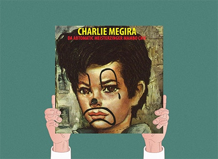Illustration of hands holding Charlie Megira album