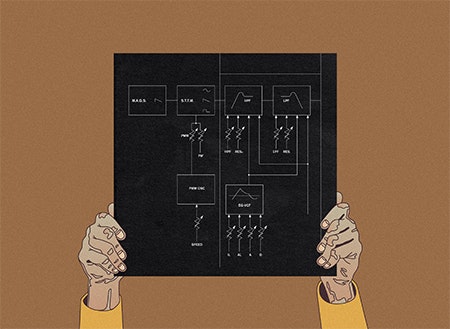 Illustration of hands holding Mags album