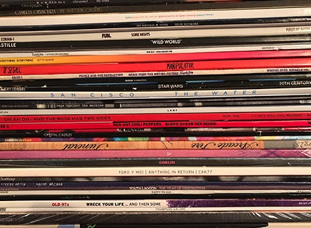 Record_Jacket_Spines.jpg Closeup of record jacket spines