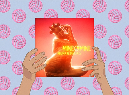 Illustration of hands holding Aluna & Jayda G record cover