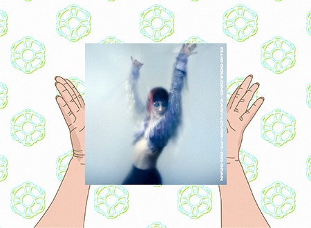 Illustration of hands holding Ellie Goulding album cover