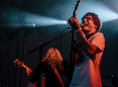 Frankie and The Witch Fingers performing at Levitation 2022