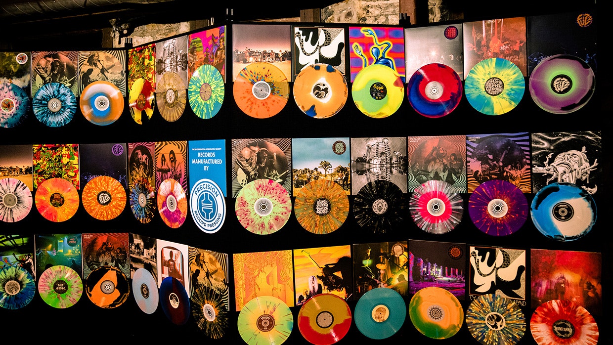 Colorful gallery of vinyl record effects