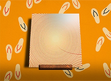 Illustration featuring Slowdive album cover