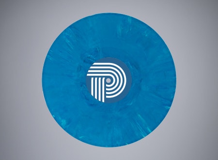 Blue vinyl record made from recycled compound
