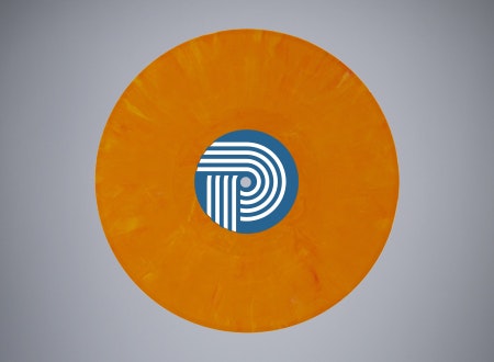 Orange vinyl record made from recycled compound