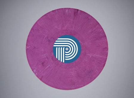 Purple vinyl record made from recycled compound