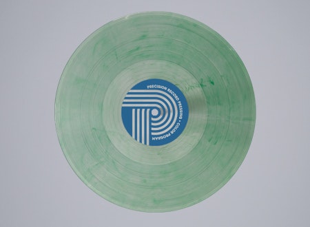 Matcha-colored vinyl LP from PRP's Flavor Color Variant Collection: white and green hues with unique pressing details.