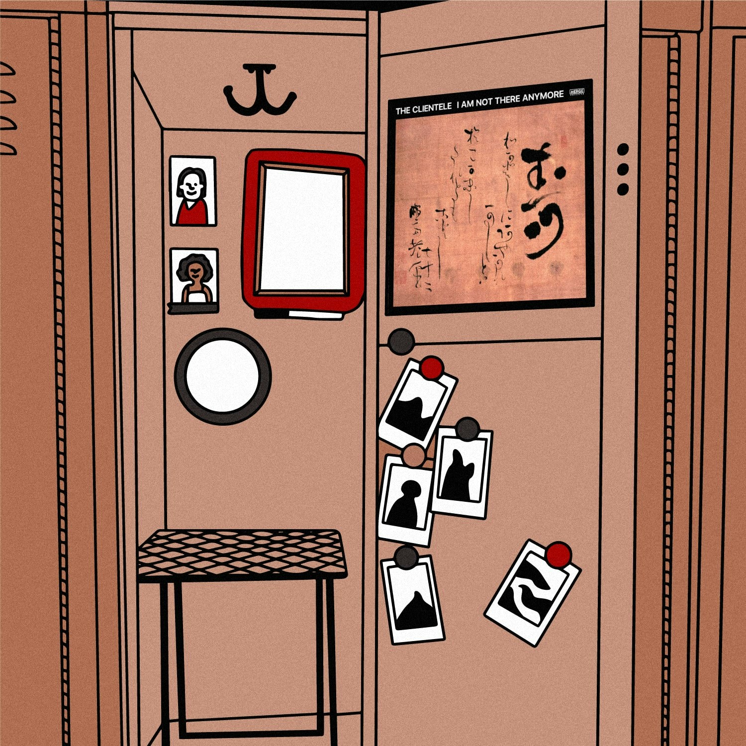Joel_2023_Staff_Pick.jpeg Illustration of lockers with the the album art for The Clientele - I Am Not There Anymore