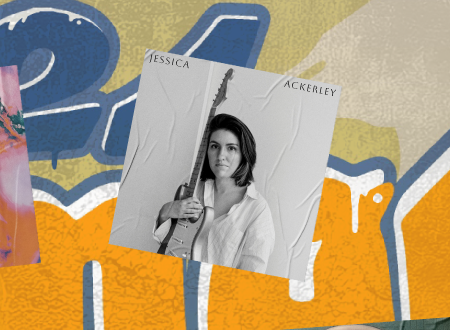 Wing-Lam-Leung-Jessica-Ackerley-All-Of-the-Colours-Are-Singing.png Album art cover for Jessica Ackerleys All Of the Colours Are Singing plastered on a beach wall.