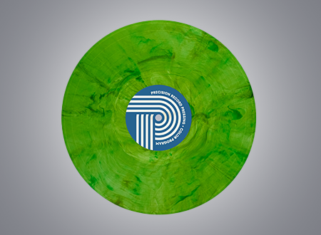 Mixed green vinyl record.