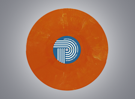 Orange marble records.