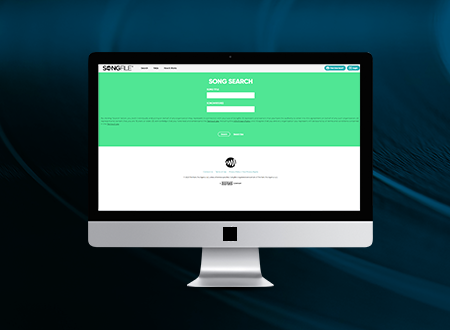 © Songfile Songfile webpage open on the desktop computer.