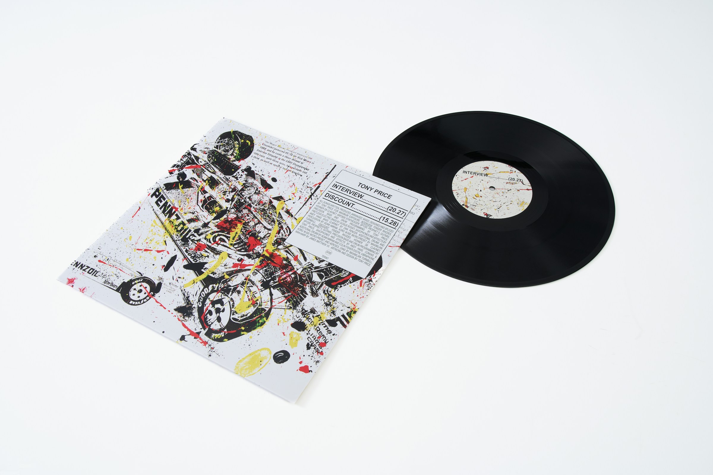 Tony Price's Interview/Discount 12-inch vinyl and jacket.