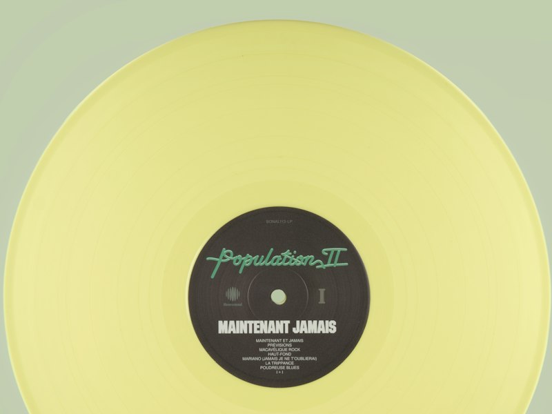 Population II Maintenant Jamais Lemon O21 yellow vinyl record.