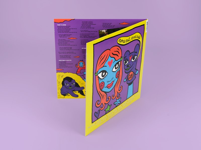 cub Come Out Come Out 30th Anniversary vinyl reissue gatefold jacket (Back)