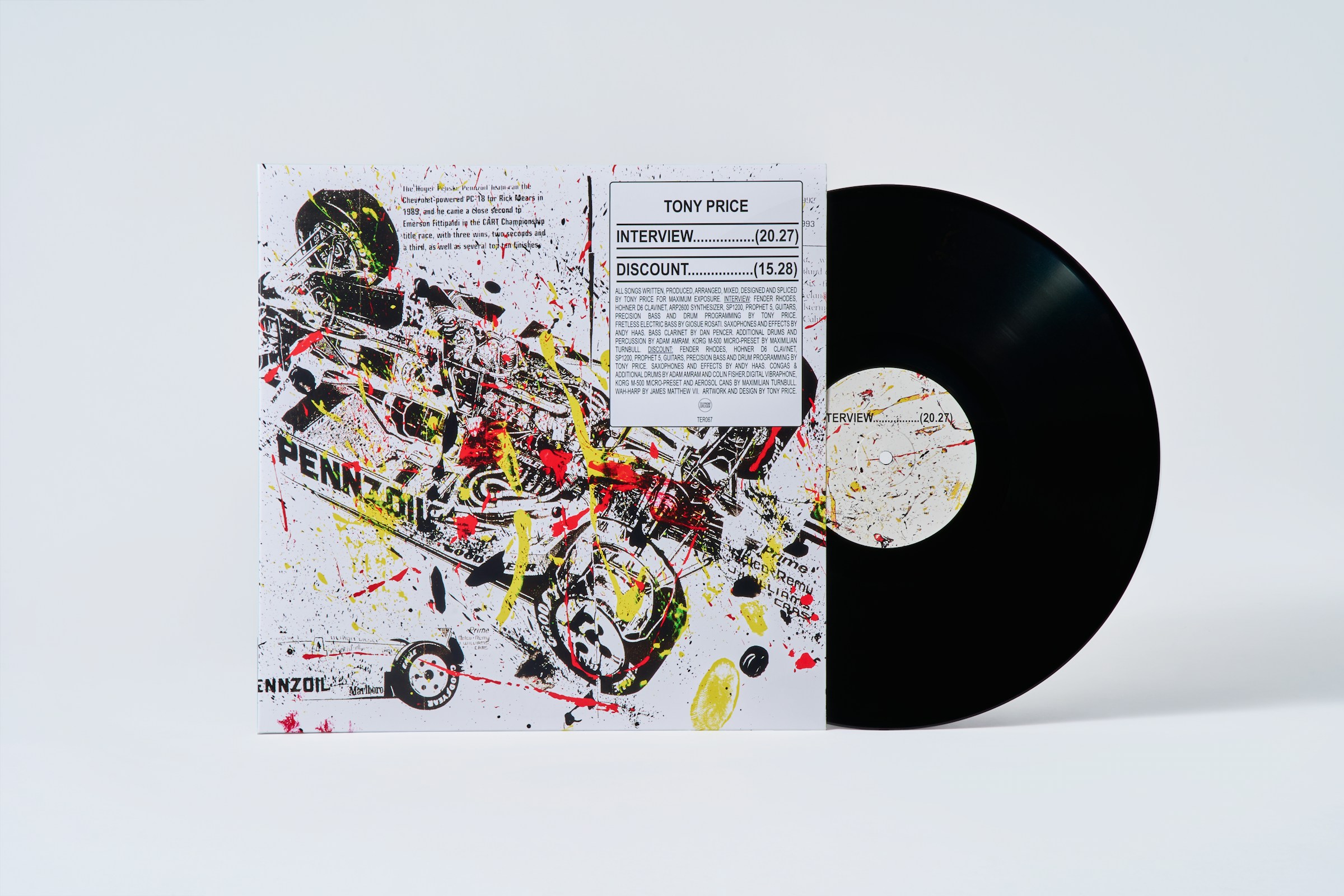 Tony Price's Interview/Discount 12-inch vinyl in jacket.