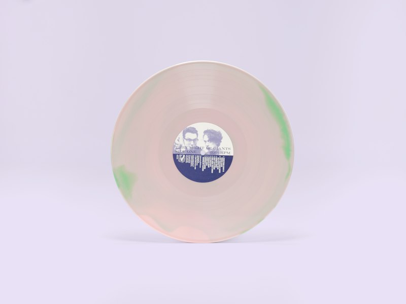 They Might Be Giants Pink 2 Color A Side B Side vinyl with Baby Pink and Spring Green vinyl record.