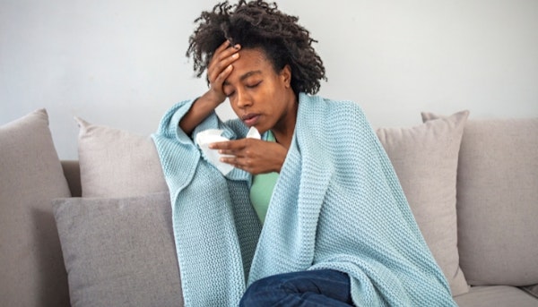woman in blanket