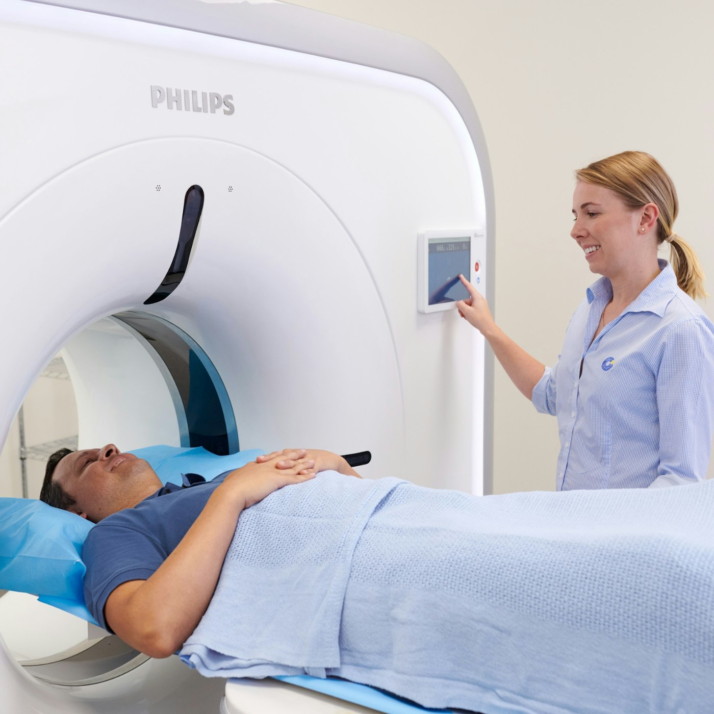 man getting a ct scan