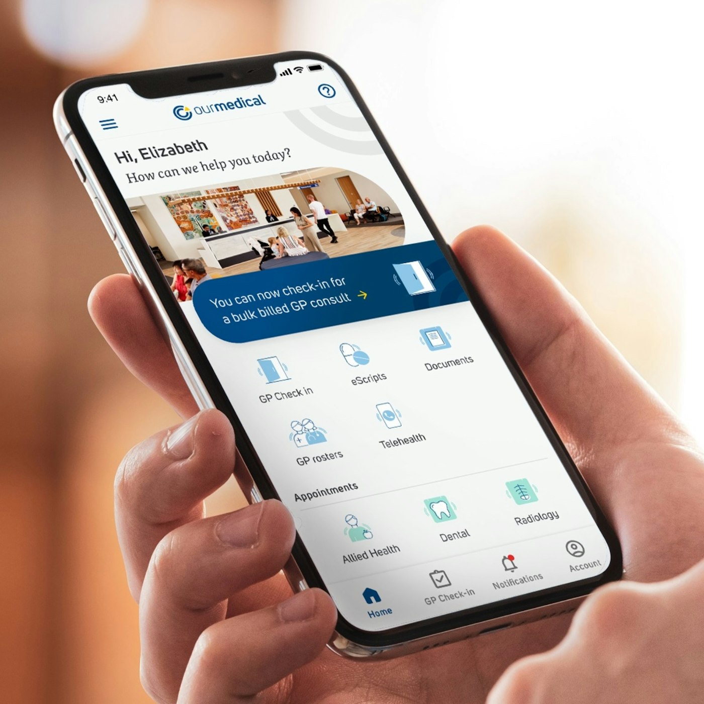 phone with our medical app on it