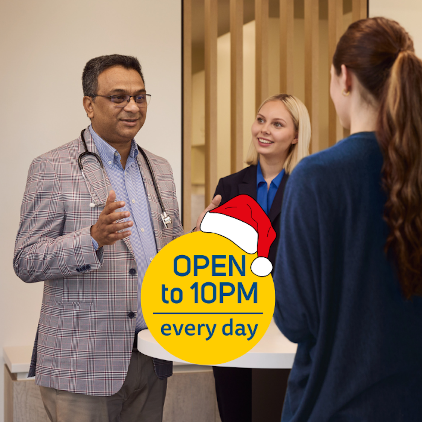 Doctor & Patient in centre