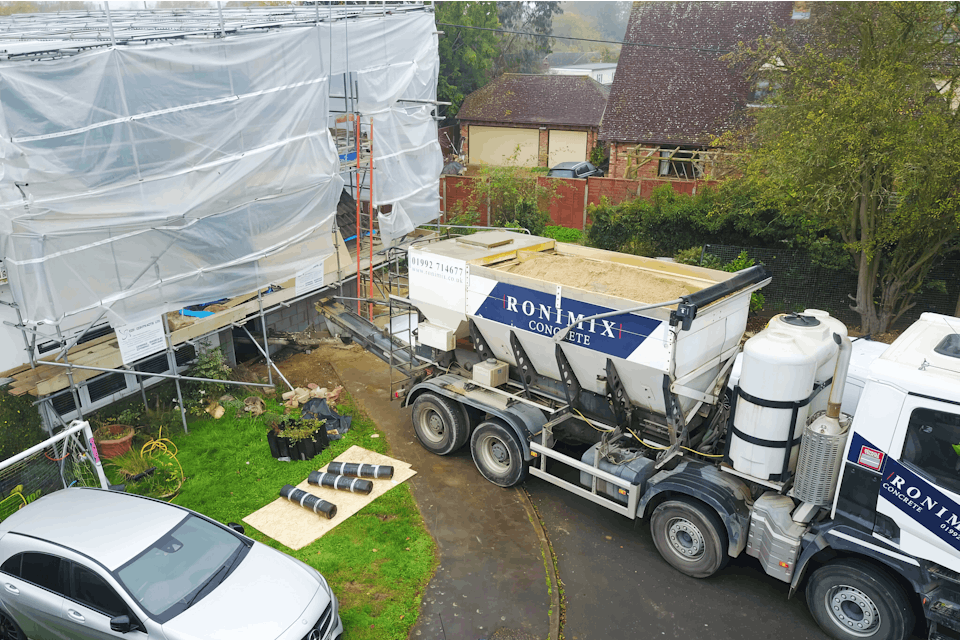 Concrete fill at development
