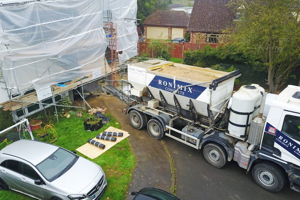 Concrete fill at development