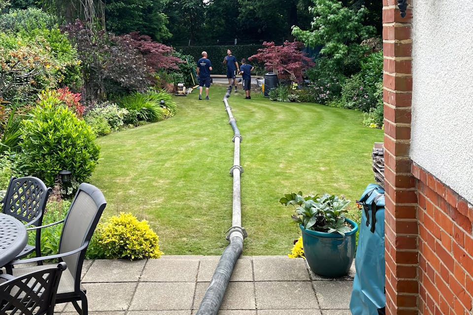 Pumping in garden