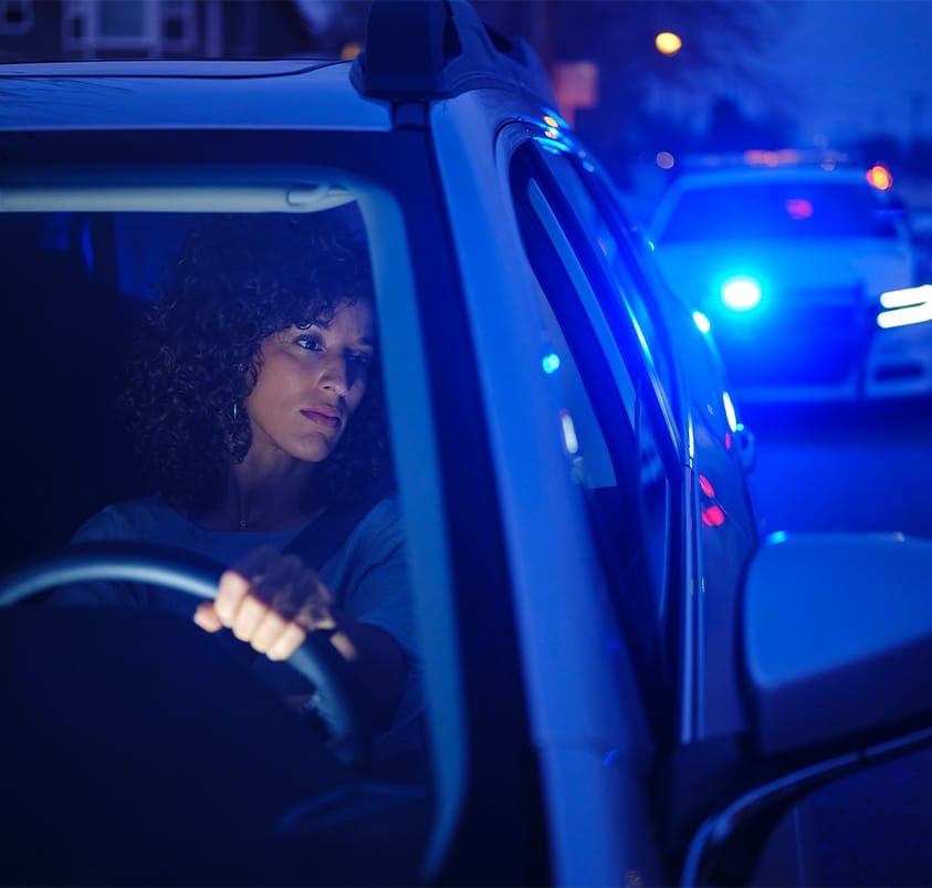 woman being pulled over