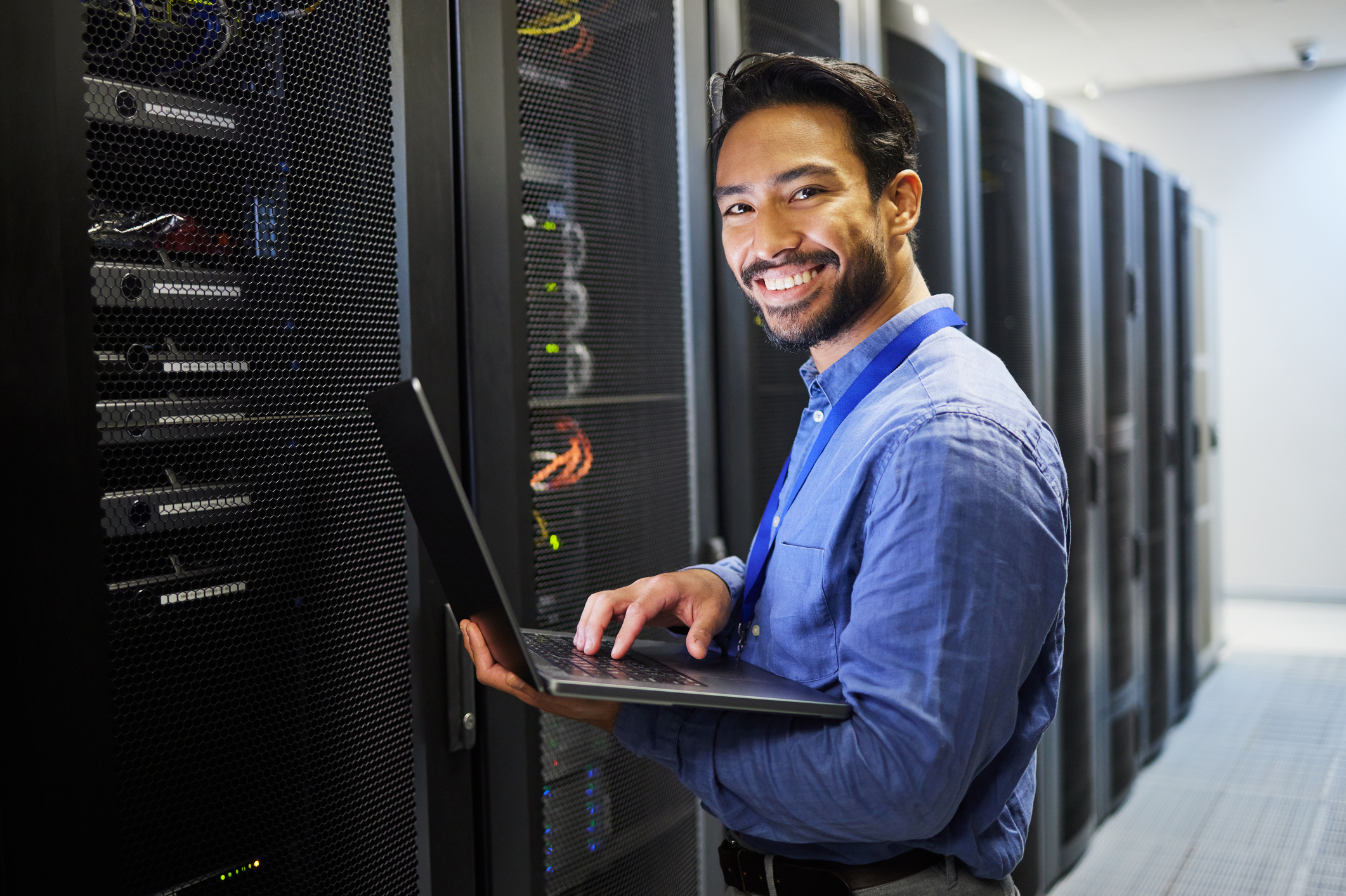 expert engineer manages data storage facility