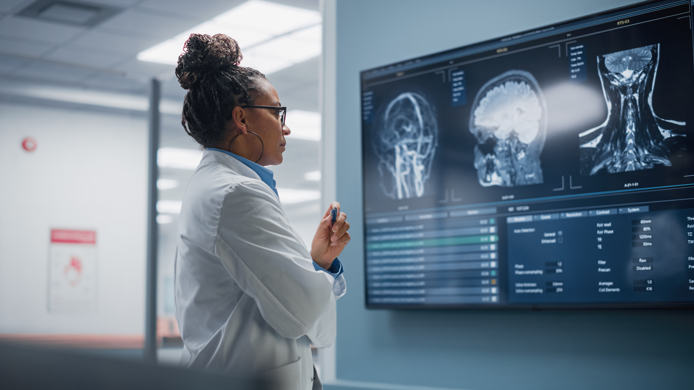 doctor viewing lab results with ehr system