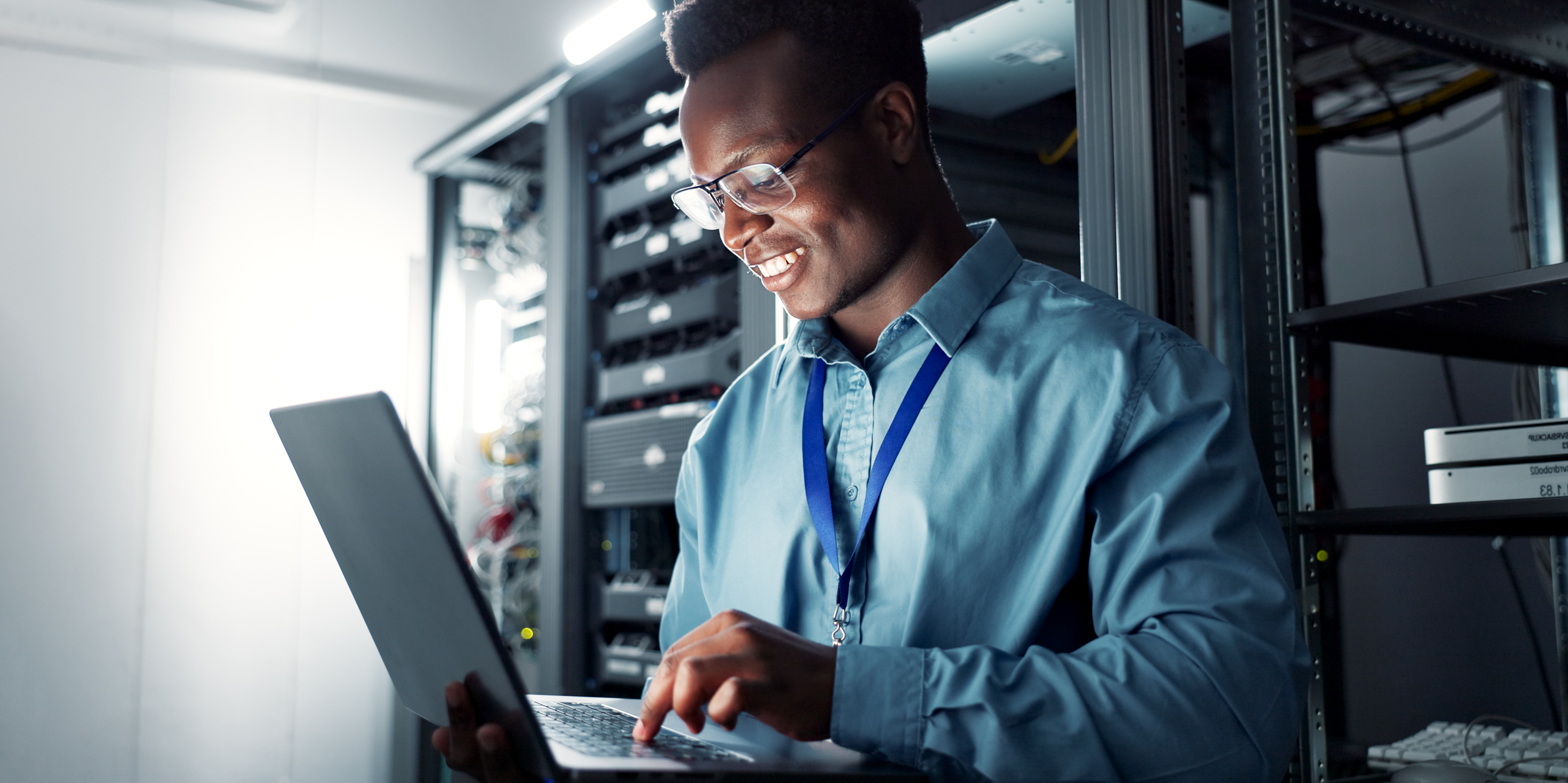 it support technician working with a managed system