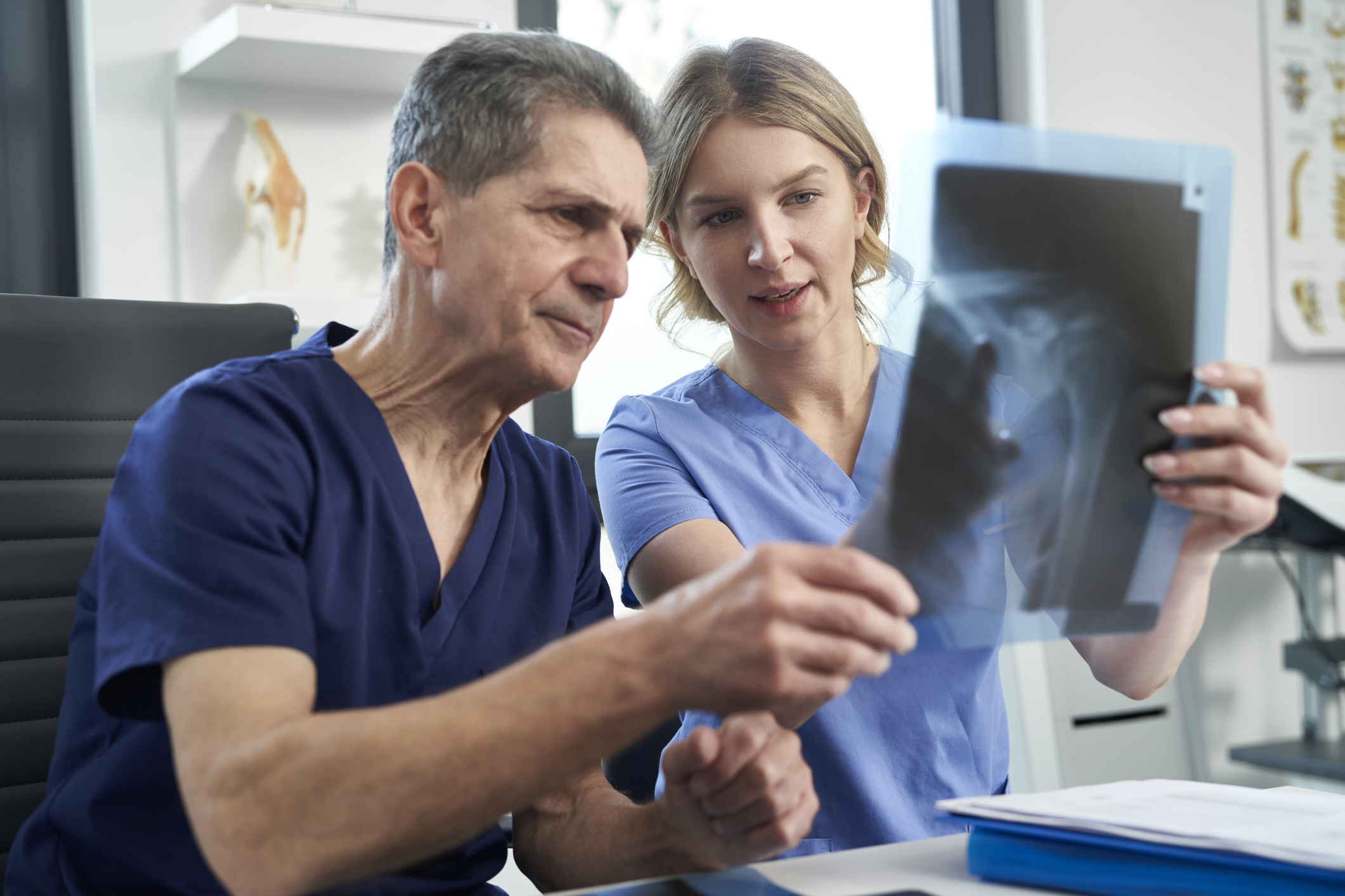 orthopedic doctor reviewing lab results