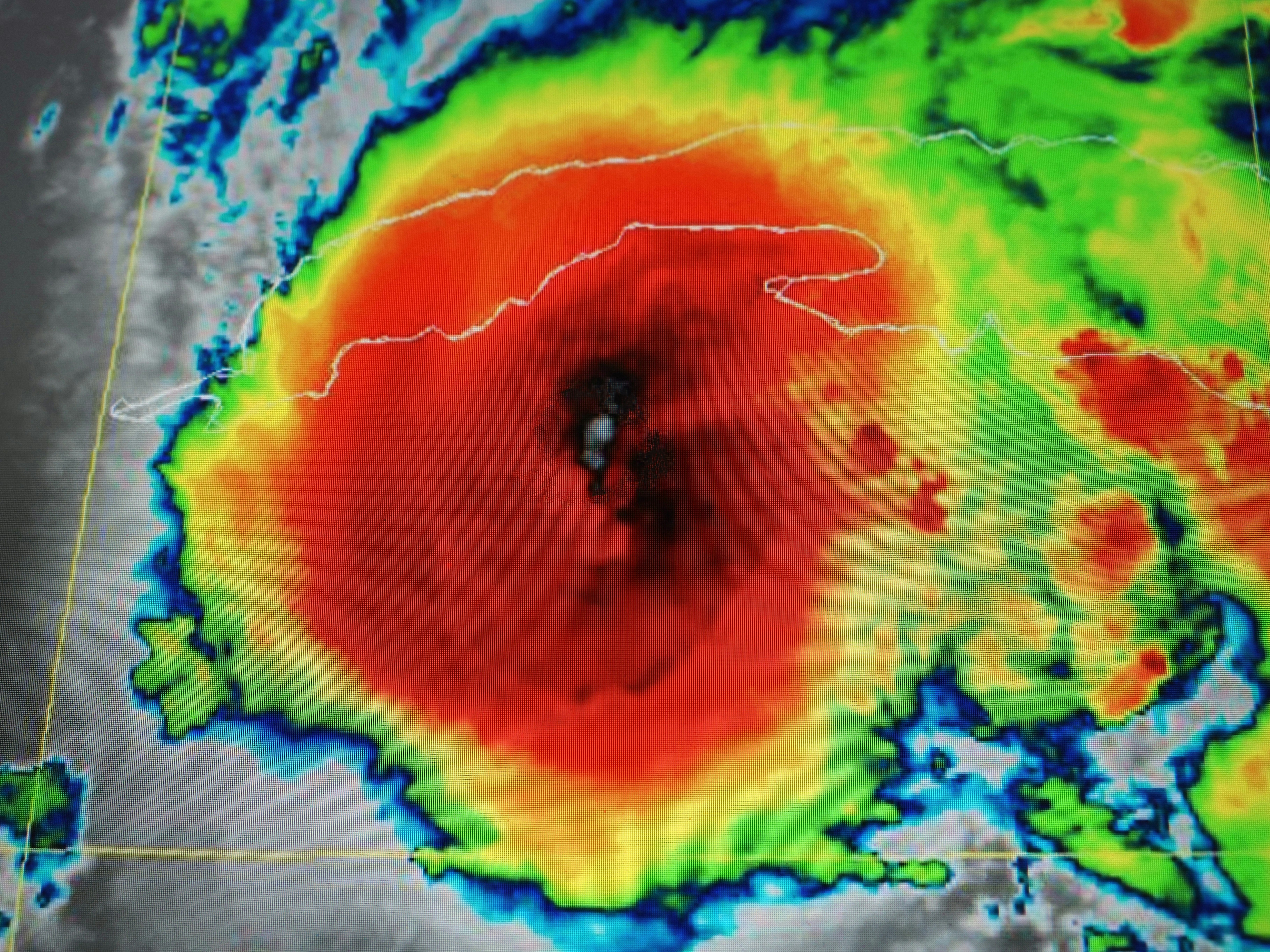 A large storm showing on radar