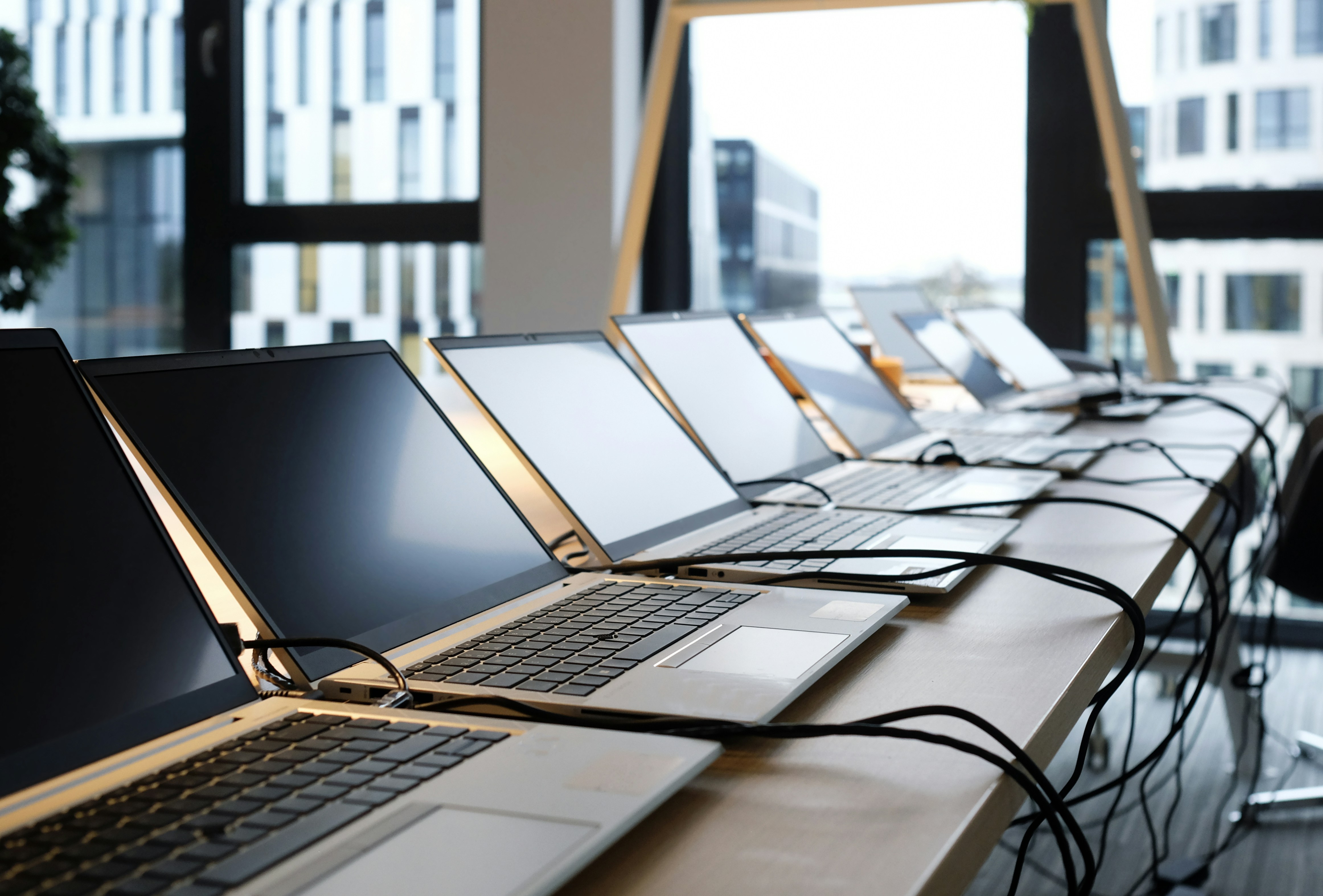 a line of new laptops procured for a hospital