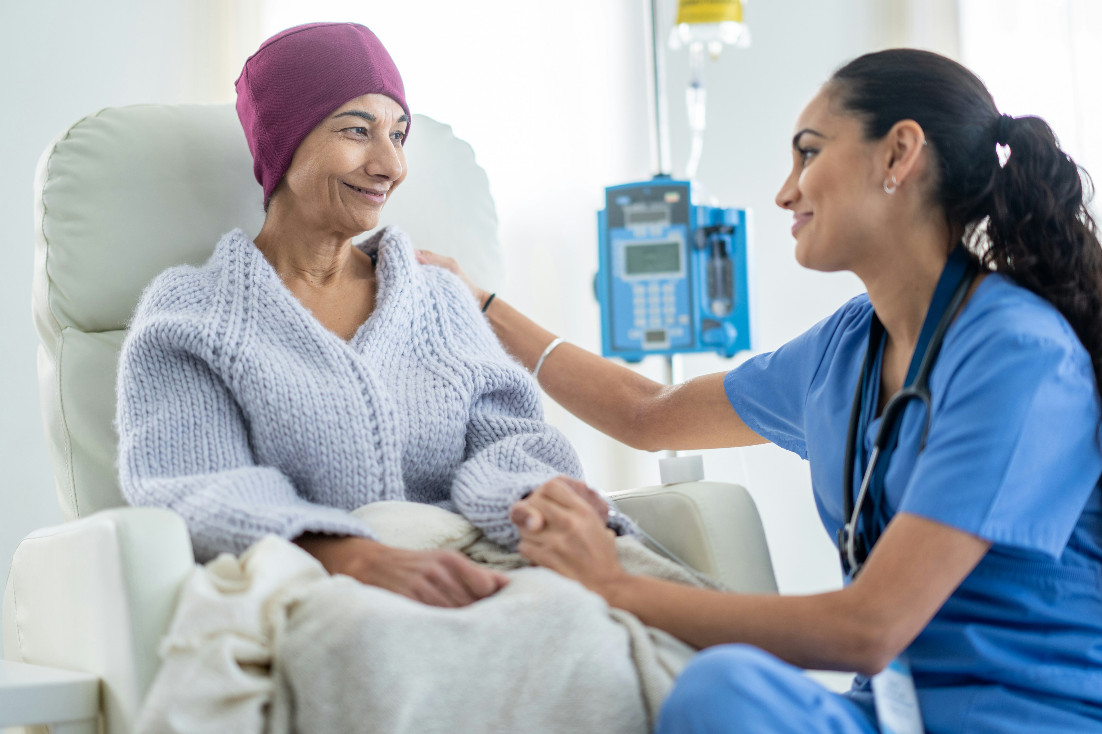 an oncology patient talking with a doctor