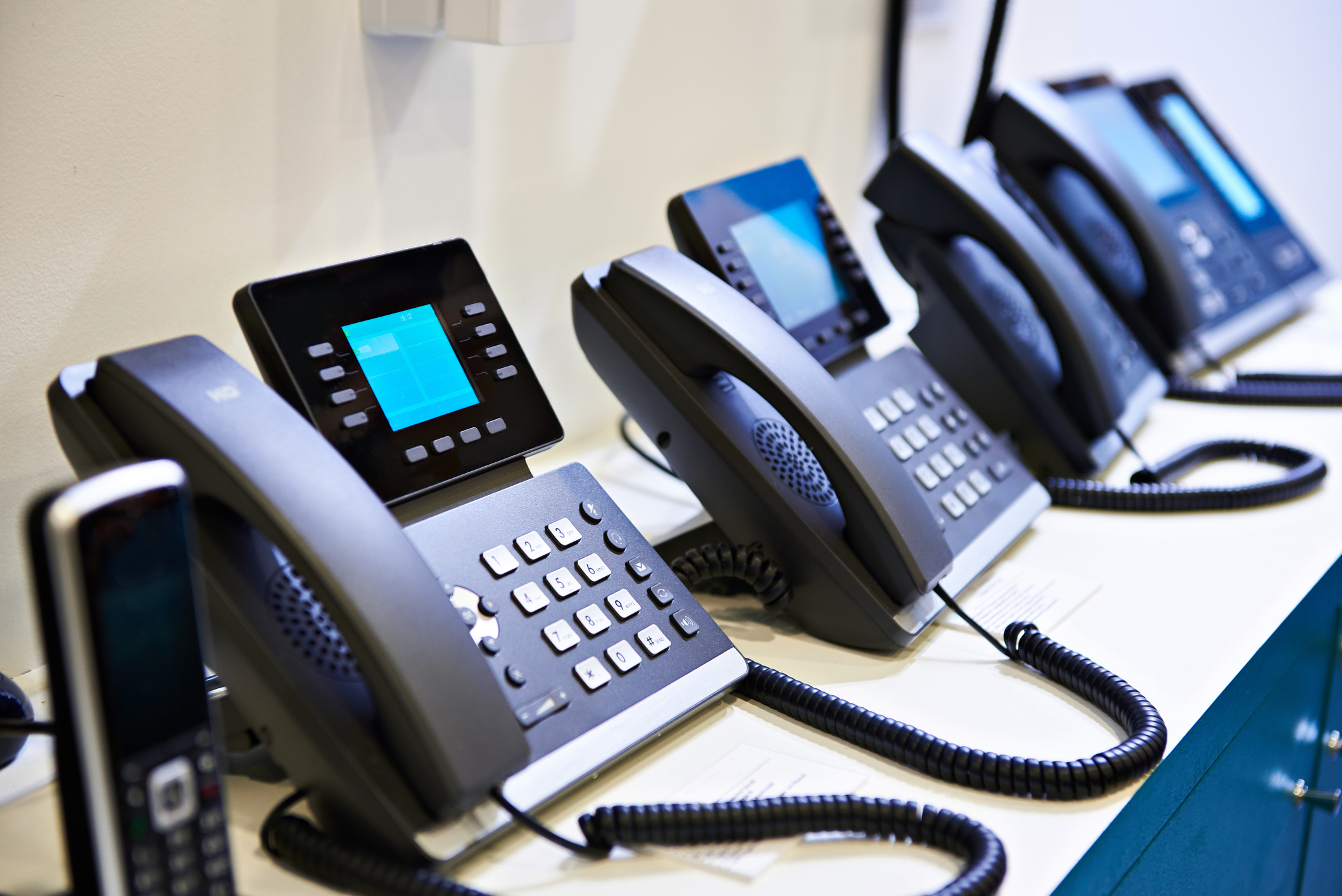 VOIP Phones Sitting on a Table in the Office