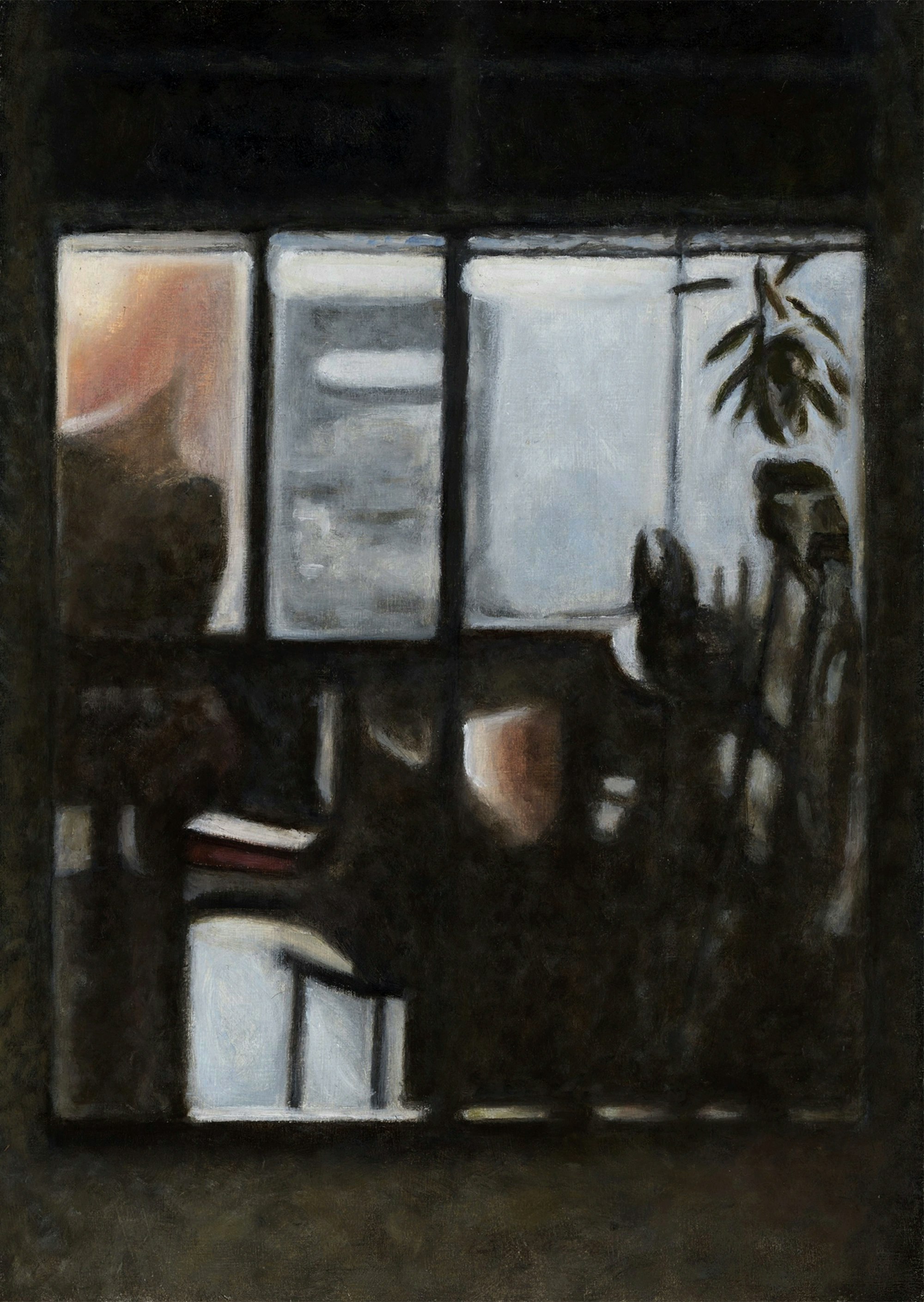 Night Window with Plants, Toronto, Canada