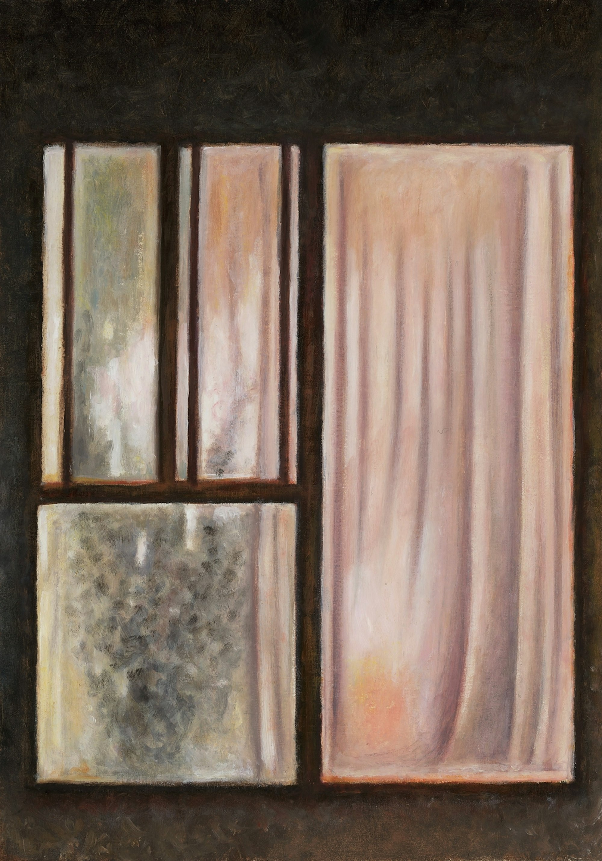 Night Window with Pink Curtains, Toronto, Canada