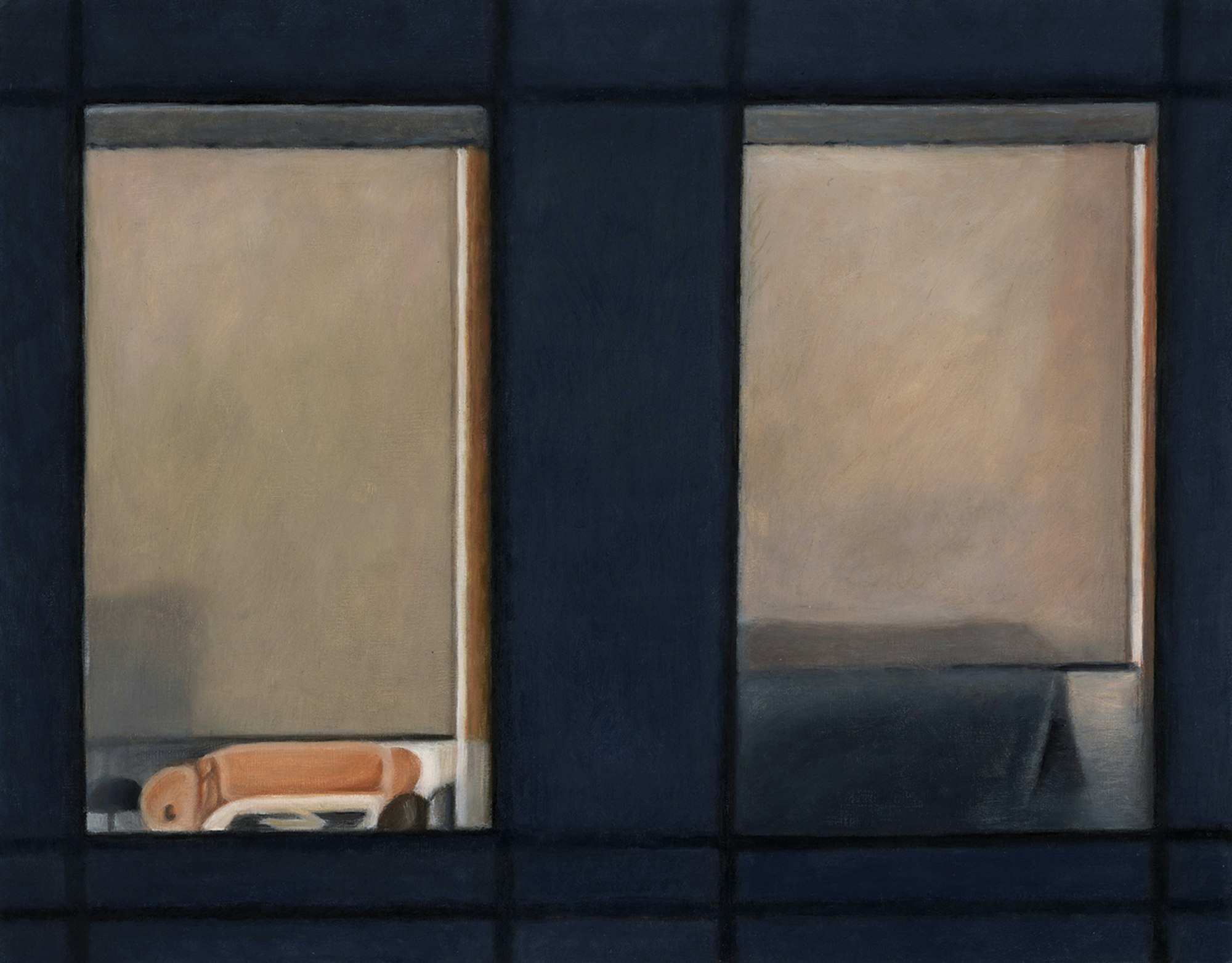 Night Windows with Blinds