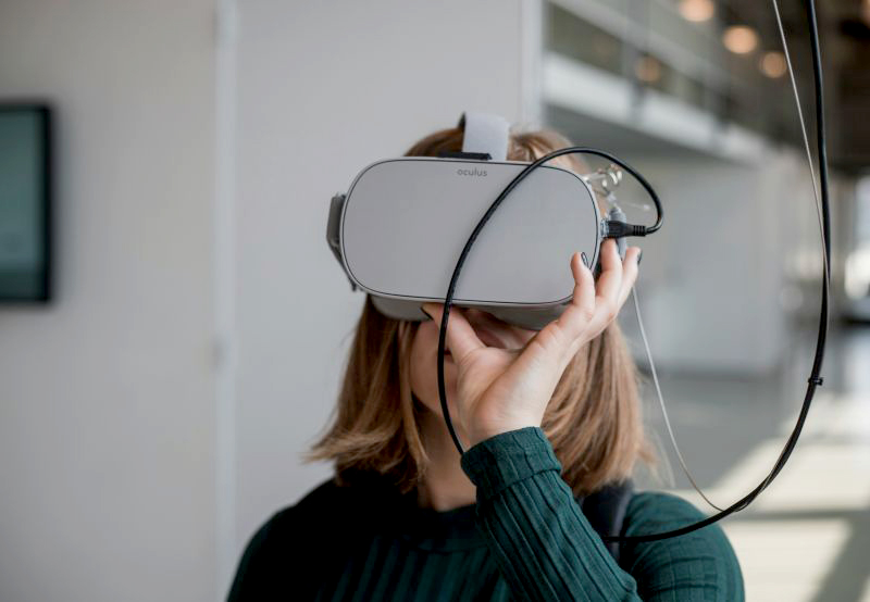 Person wearing a VR headset