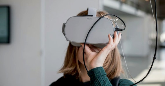 Person wearing a VR headset