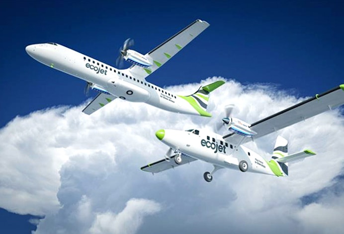 two Ecojet planes in flight