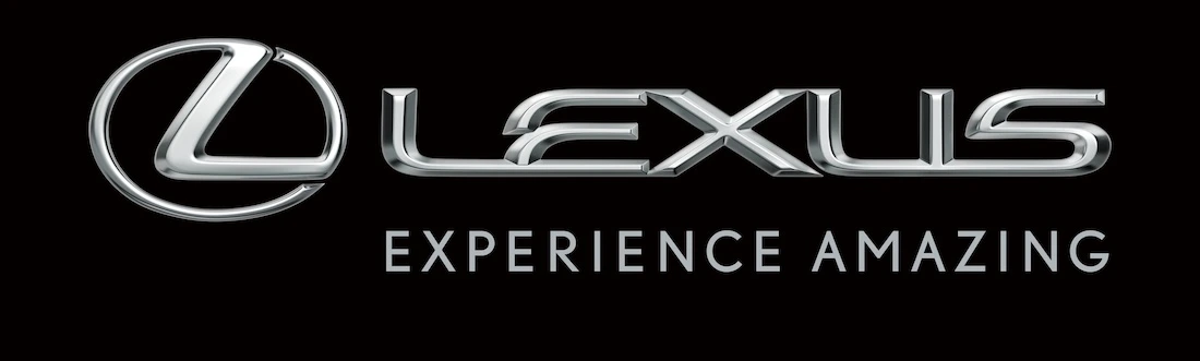“Lexus brand logo on a black background with the tagline ‘Experience Amazing’ in chrome-text style.”