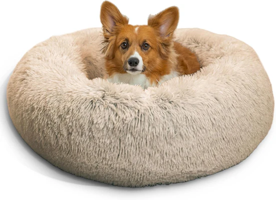Best Friends by Sheri SnuggleSoft Faux Fur Calming Donut Bed