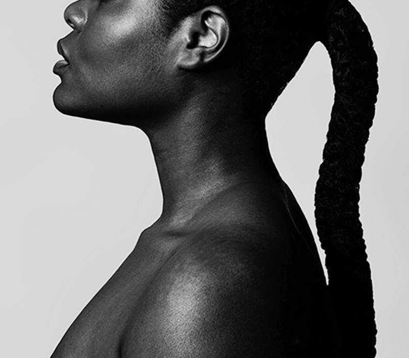 side profile of a woman