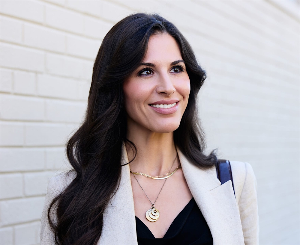 Woman smiling outside