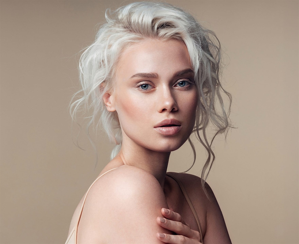 Woman with white hair