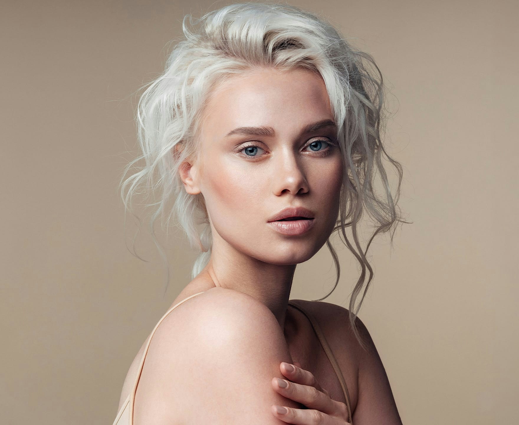 Woman with white hair